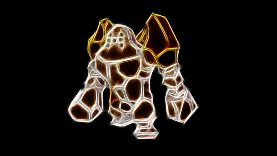 Regirock Made Of Neon Lights Wallpaper