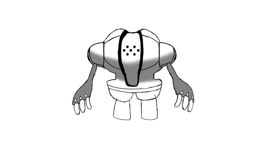 Registeel Black And White Wallpaper