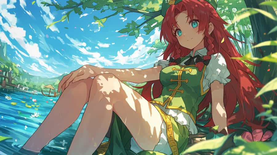 Relaxing By The Lake Hong Meiling Wallpaper