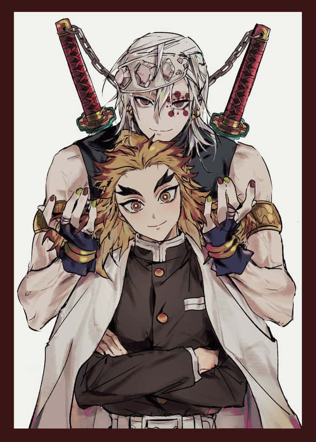 Rengoku And Tengen: Two Mighty Demon Slayers Wallpaper