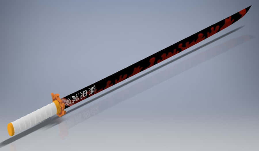 Rengoku Kyojuro Wielding His Flaming Sword In Demon Slayer Wallpaper