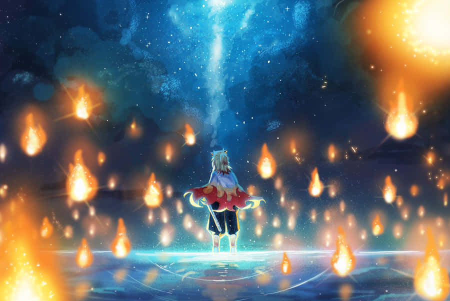 Rengoku's Flaming Katana: The Sword Of A Hashira Wallpaper