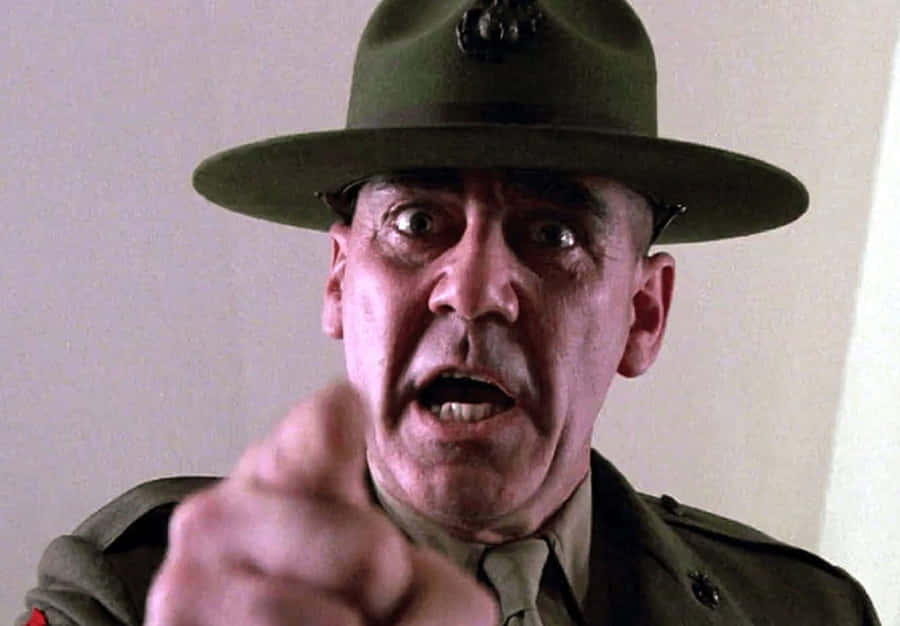 Renowned American Actor R. Lee Ermey In Character Wallpaper