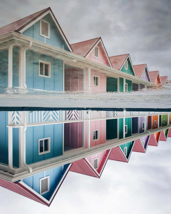 Repetitive Colorful Houses [wallpaper] Wallpaper