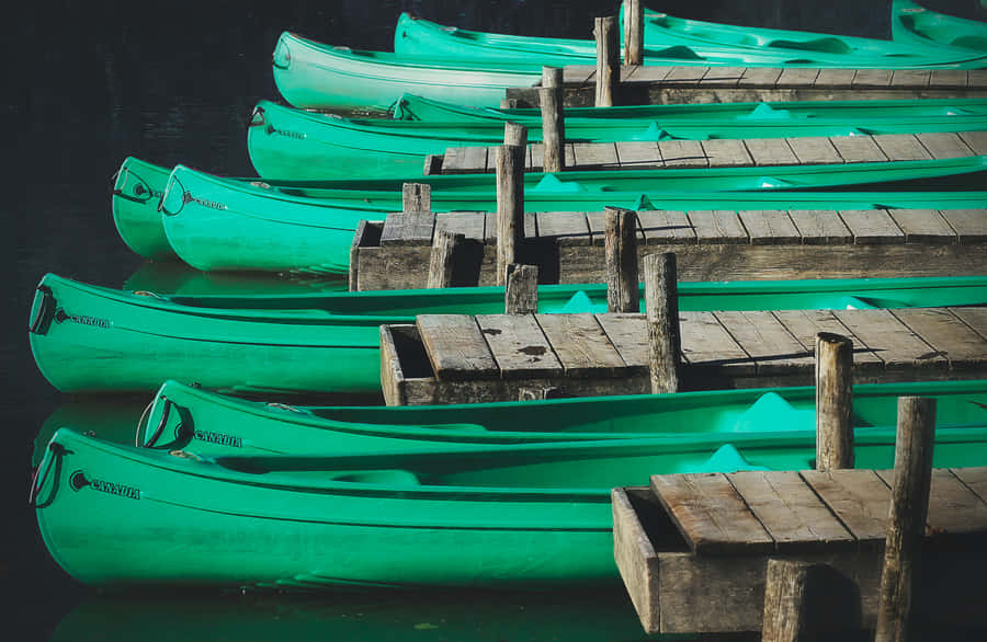 Repetitive Green Boats [wallpaper] Wallpaper