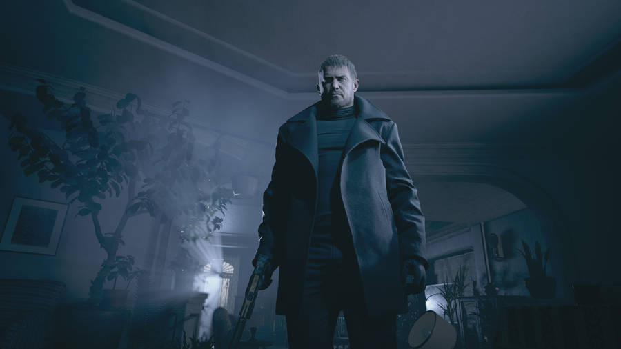 Resident Evil 8 Chris In Black Wallpaper