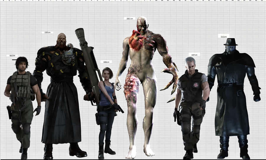 Resident Evil Character Height Comparison Wallpaper