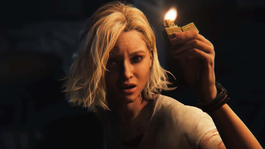 Resident Evil Requiem Claire Lighting Candle Wallpaper