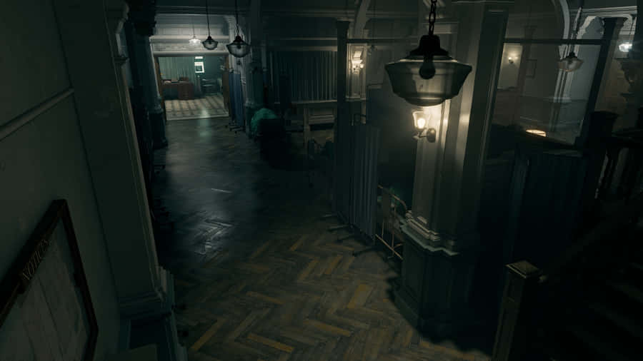 Resident Evil Requiem Mansion Hallway Wallpaper