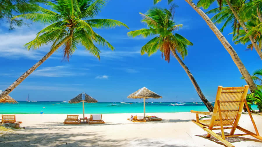 Rest And Relaxation By A Tropical Beach Wallpaper
