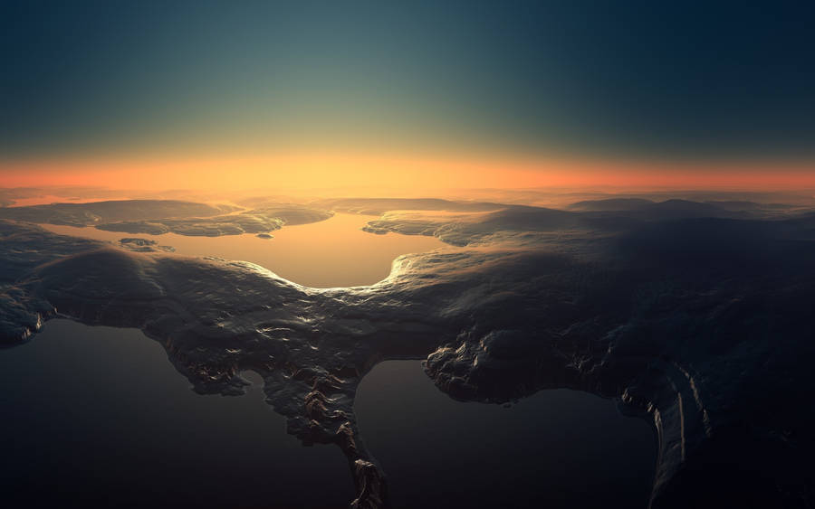 Retina Aerial 3d Scenery Wallpaper