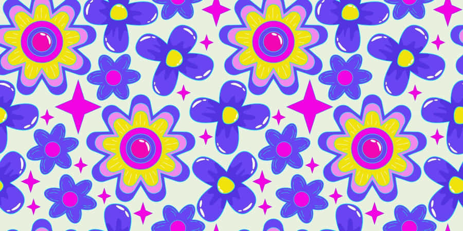 Retro Floral Pattern Background Wallpaper