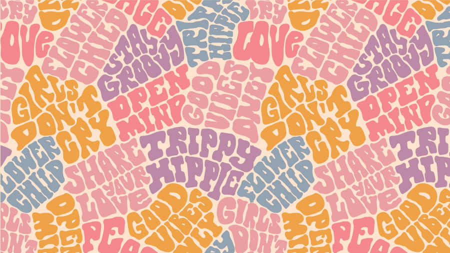 Retro_ Hippie_ Pattern_ Background Wallpaper