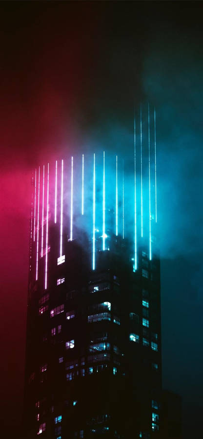 Retro Neon Lights Aesthetic Iphone 11 Wallpaper