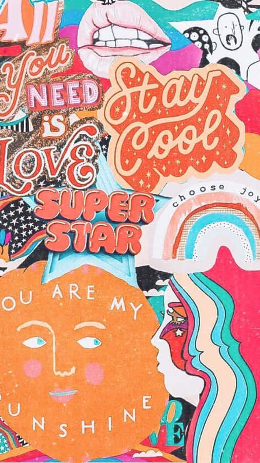 Retro Pop Art Collage Wallpaper