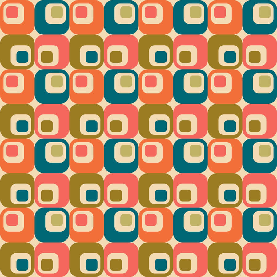 Retro Squares Pattern Wallpaper