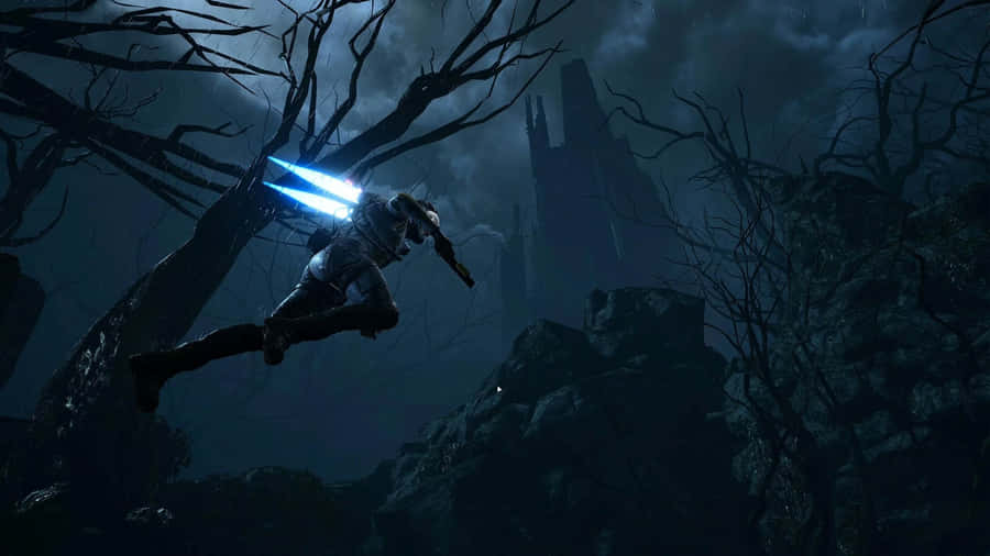 Returnal Night Forest Escape Wallpaper