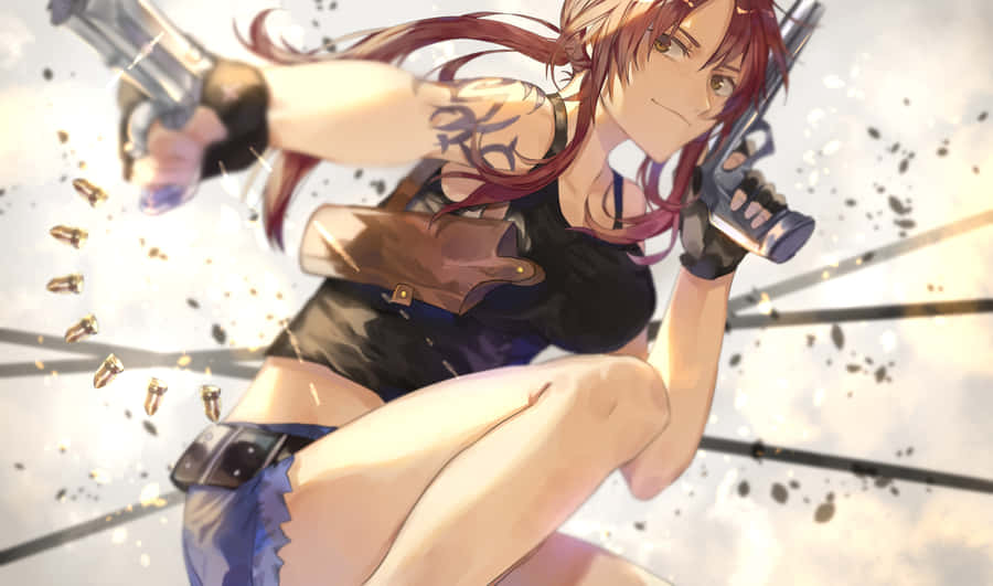 Revy Black Lagoon Action Pose Wallpaper
