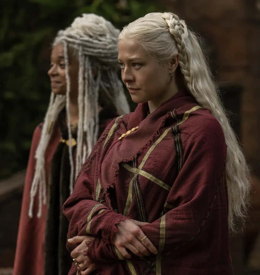 Rhaenyra Targaryen In Red Dress Wallpaper