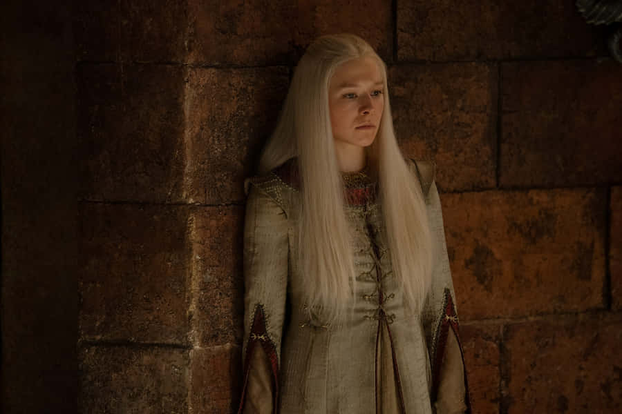Rhaenyra Targaryen Standing Near The Wall Wallpaper