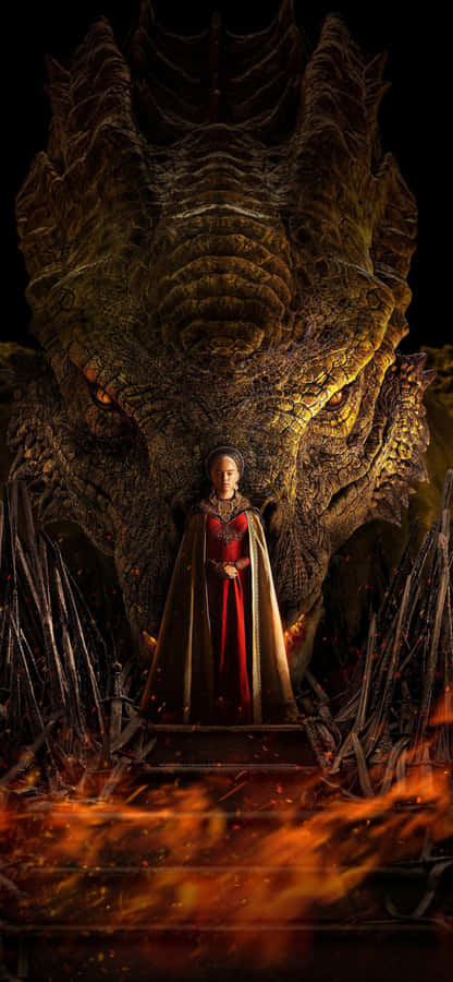 Rhaenyra Targaryen With Syrax Wallpaper