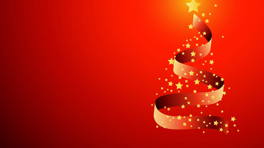 Ribbon Red Christmas Background Wallpaper