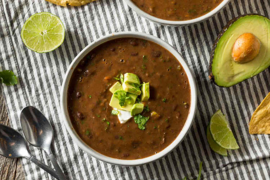 Rich And Satisfying Black Bean Soup That Tastes Delicious Wallpaper
