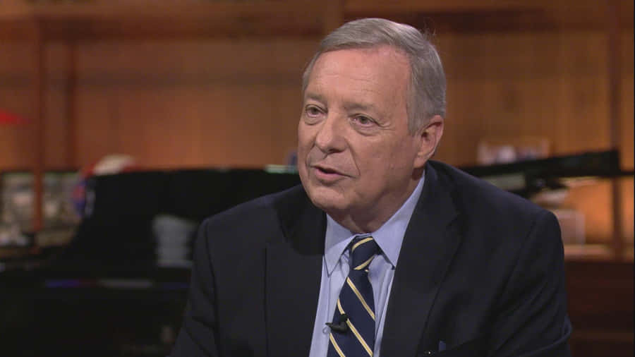 Richard Durbin With Striped Blue Tie Wallpaper