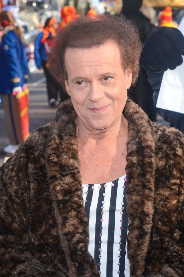 Richard Simmons Fur Coat Event Appearance Wallpaper