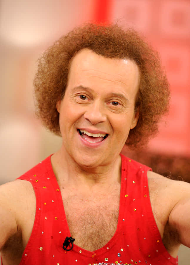 Richard_ Simmons_ Red_ Tank_ Top_ Smile Wallpaper