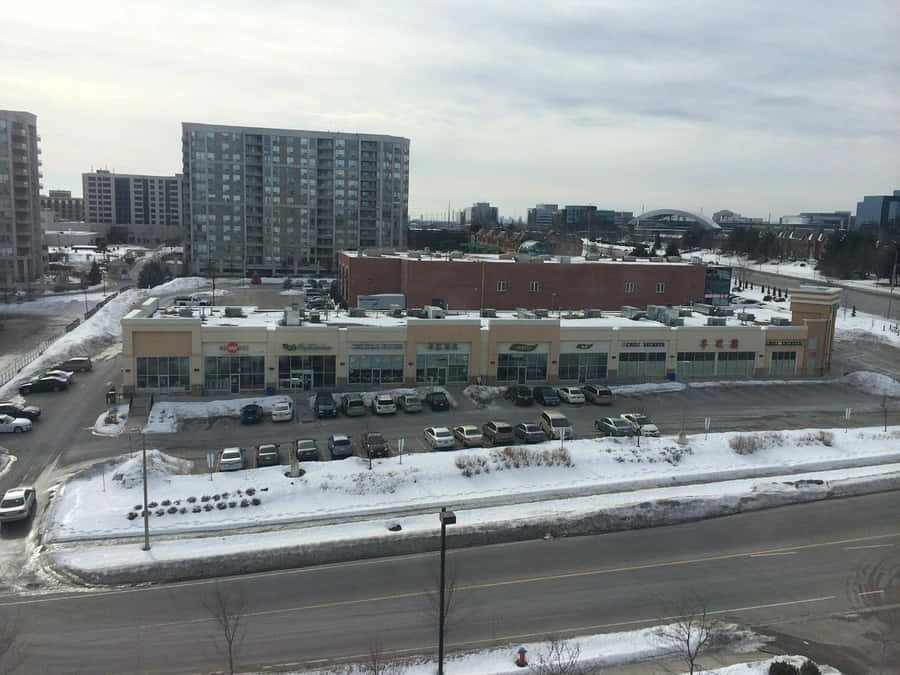 Richmond Hill Winter Commercial Area Wallpaper
