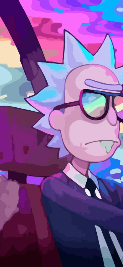 Rick Driving In Rick And Morty Iphone Wallpaper