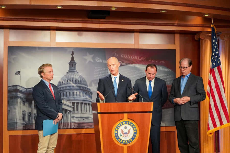 Rick Scott Delivering His Message Wallpaper