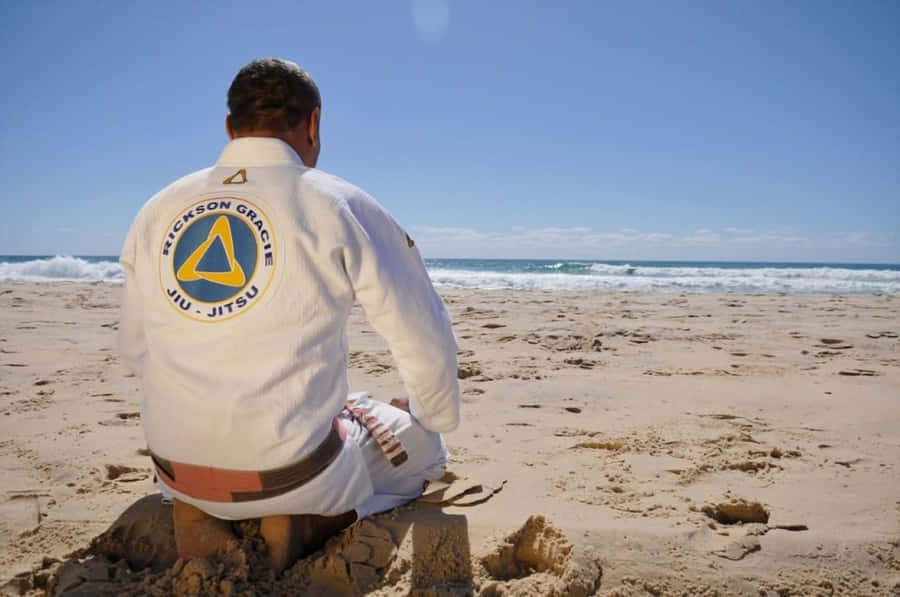 Rickson Gracie Beach Meditation Wallpaper