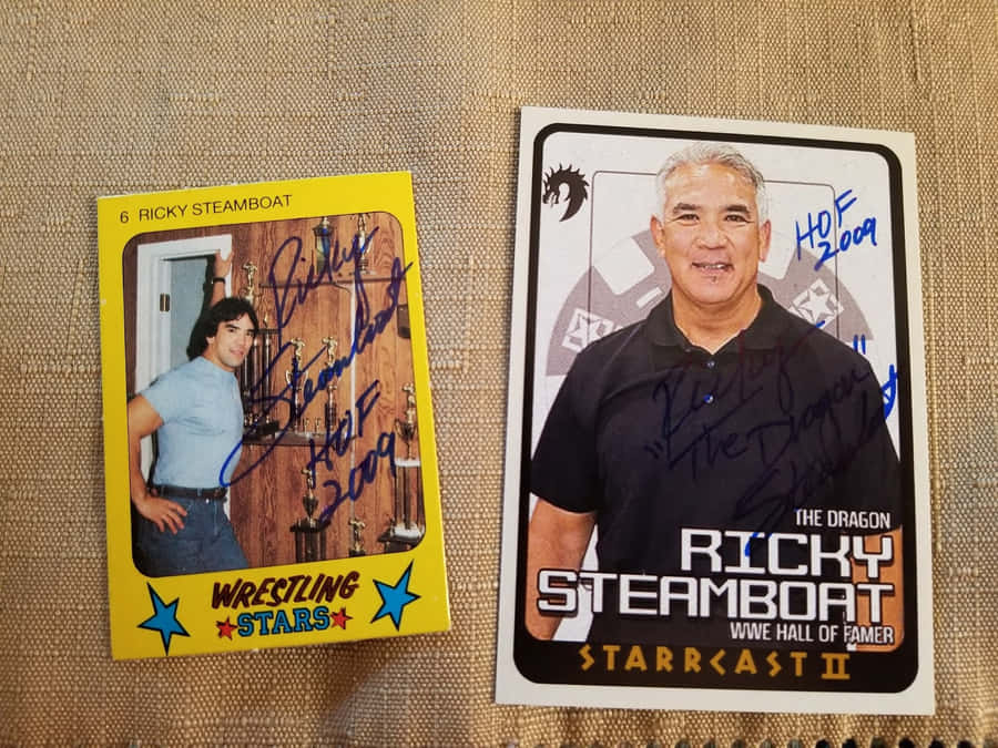 Ricky Steamboat Signed Rare Cards Wallpaper