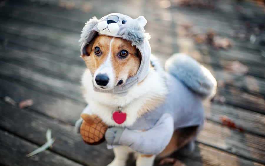 Ridiculous Corgi Squirrel Costume Wallpaper