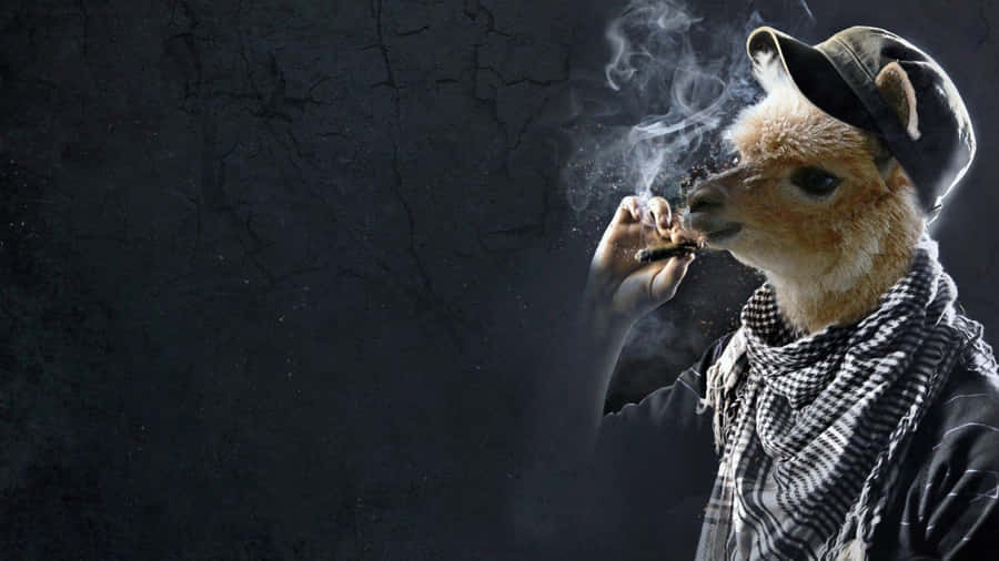 Ridiculous Smoking Llama Wallpaper