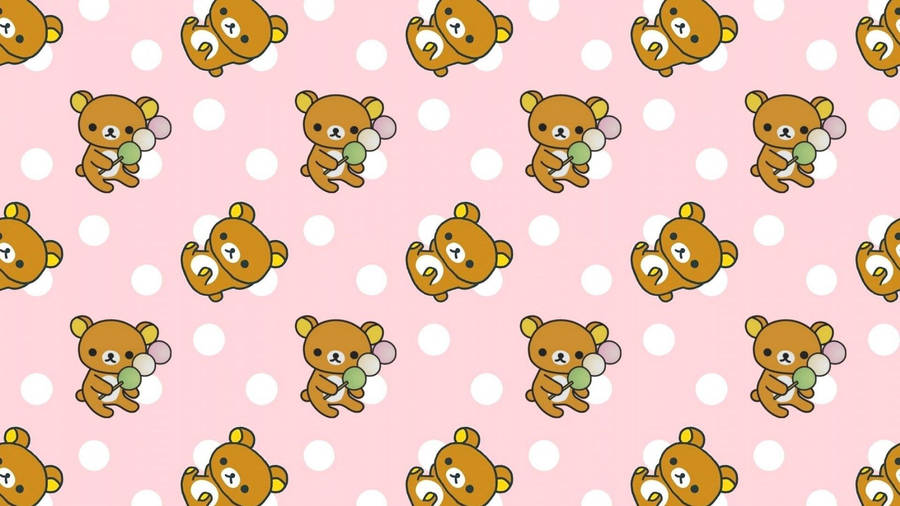 Rilakkuma Pattern In Pink Cute Tablet Wallpaper