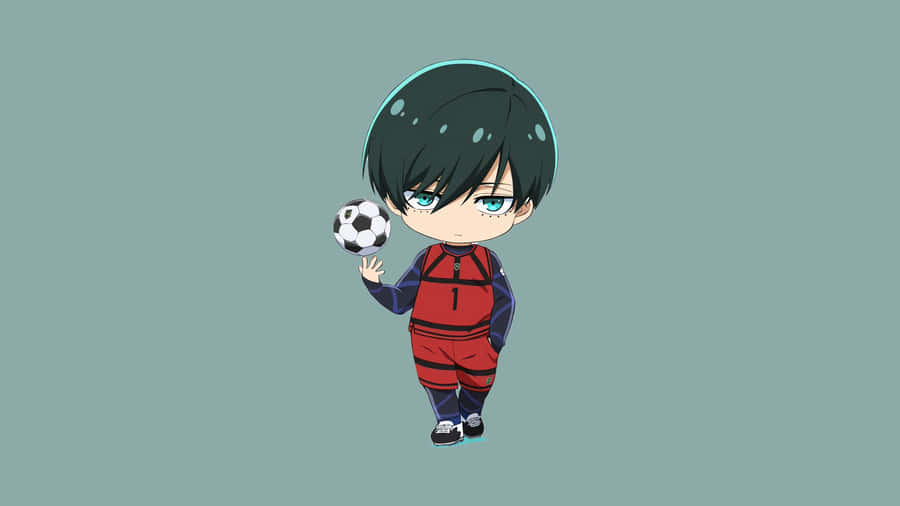 Rin Itoshi Chibi Character Wallpaper