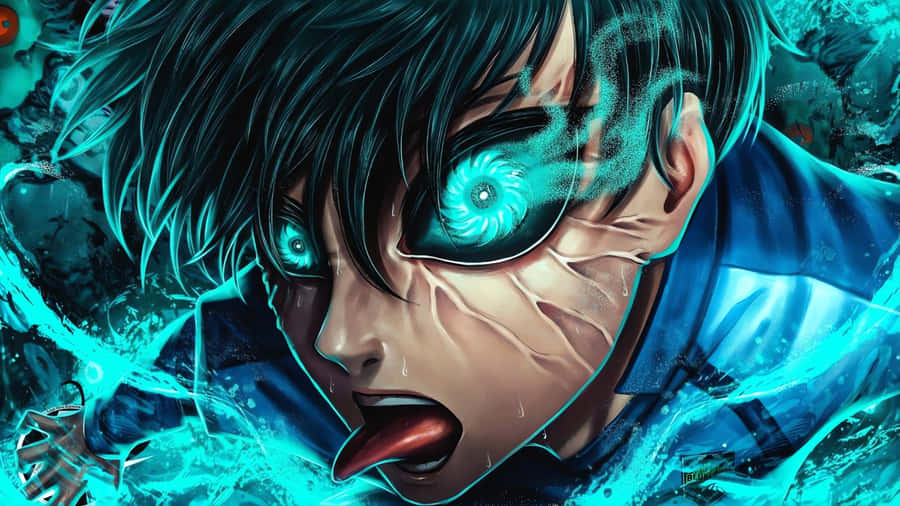 Rin Itoshi Intense Blue Aura Wallpaper
