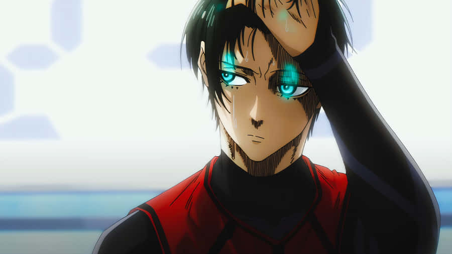 Rin Itoshi Intense Blue Eyes Wallpaper