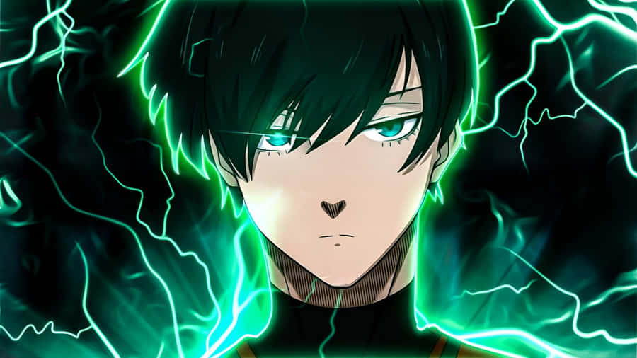 Rin Itoshi Intense Electric Aura Wallpaper