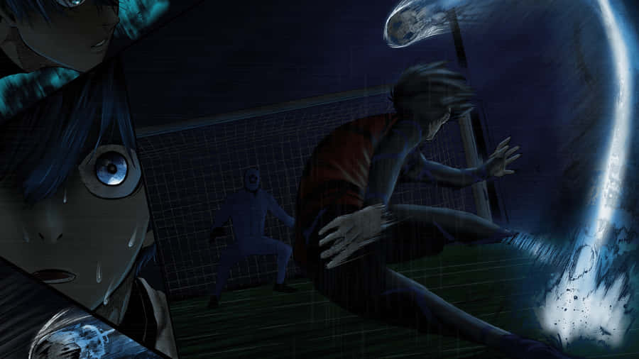 Rin Itoshi Intense Soccer Moment Wallpaper