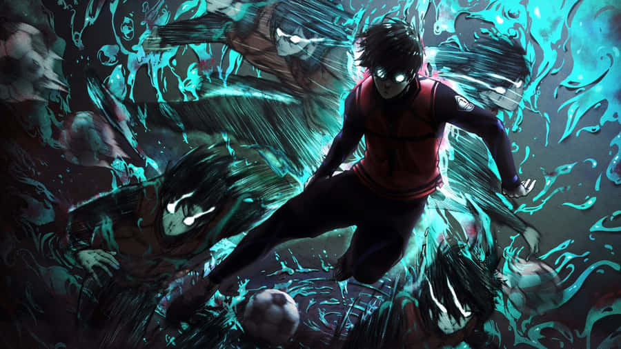 Rin Itoshi Intense Soccer Moment Wallpaper