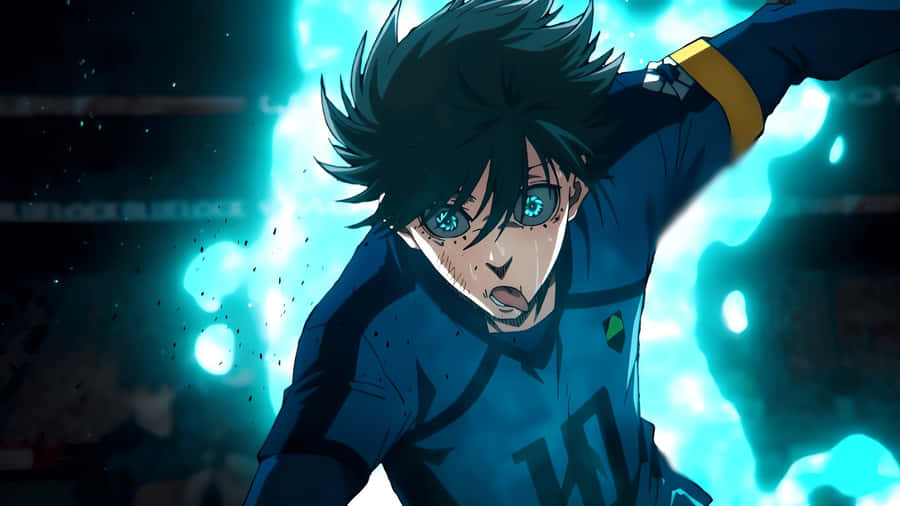 Rin Itoshi Intense Soccer Moment Wallpaper