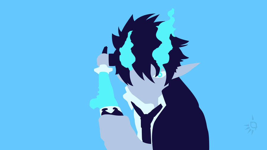 Rin Okumura Of Blue Exorcist Radiates With Power Wallpaper