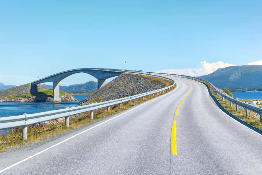 Road Leading To Storseisundet Bridge Wallpaper