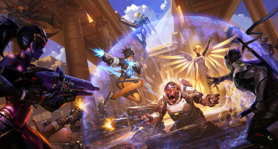 #=roadhog Dominating The Battlefield In Overwatch Wallpaper