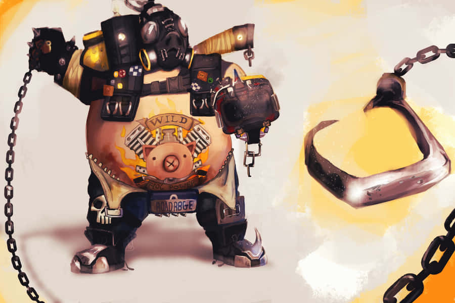 Roadhog In Action - Overwatch Video Game Wallpaper