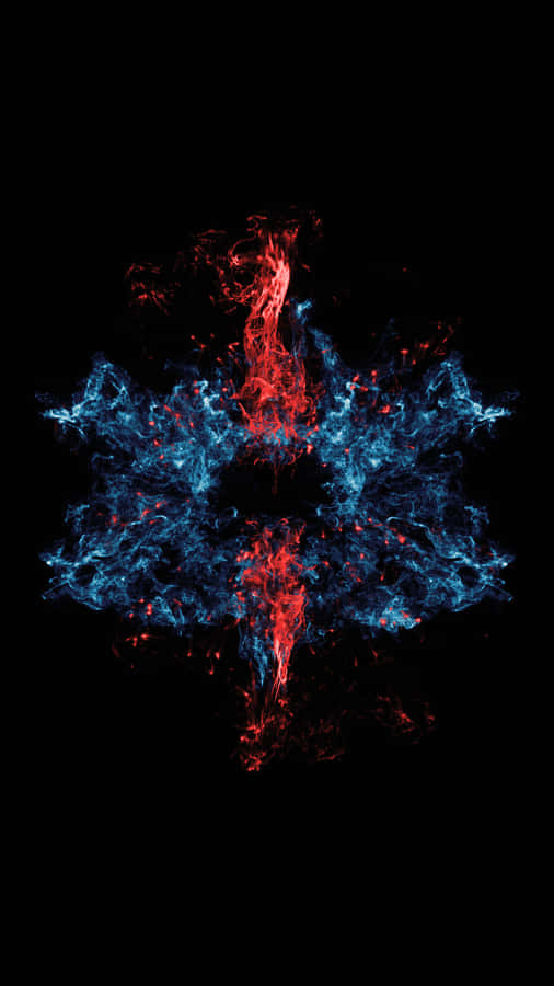 Roaring Red And Blue Fire Wallpaper